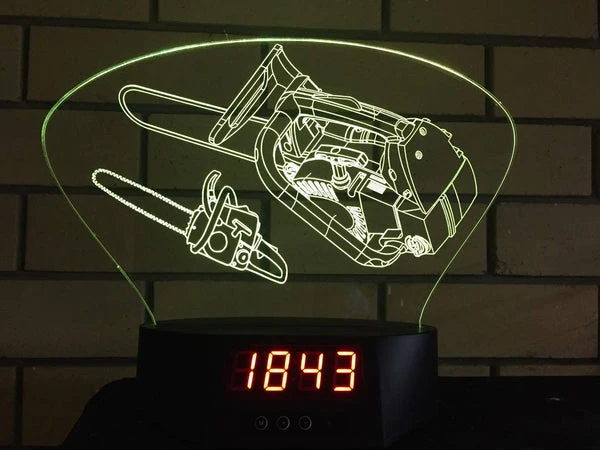 Chainsaw LED Clock - designaglo
