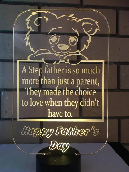 Fathers Day Stepdad LED light - designaglo