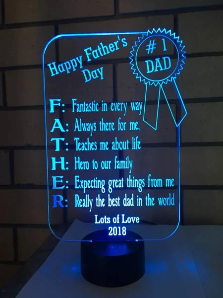 Fathers Day LED light - designaglo