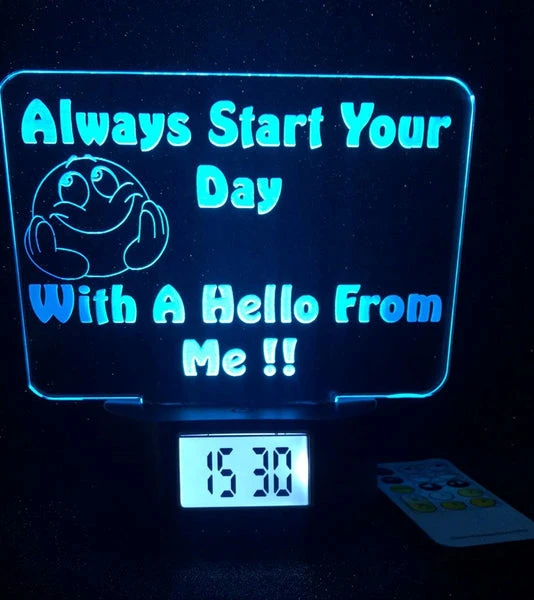Hello From Me Alarm Clock - designaglo