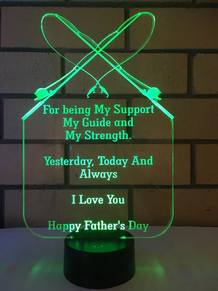 Fathers Day Fishing Rod LED Light - designaglo