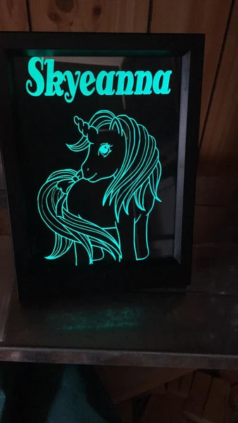 Framed unicorn light